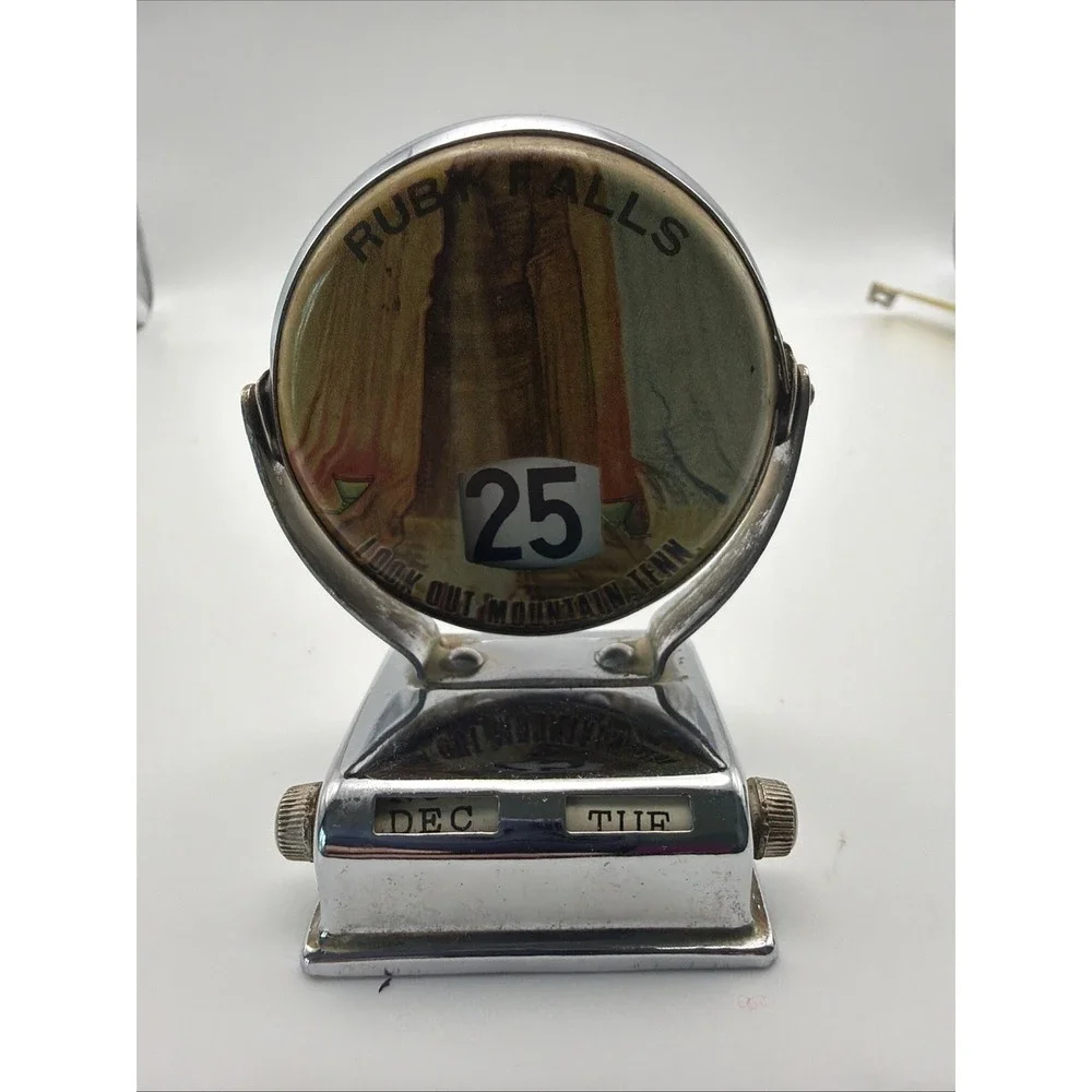 Vintage Rare Ruby Falls TN Desk Flip Calendar Chrome Souvenir Works